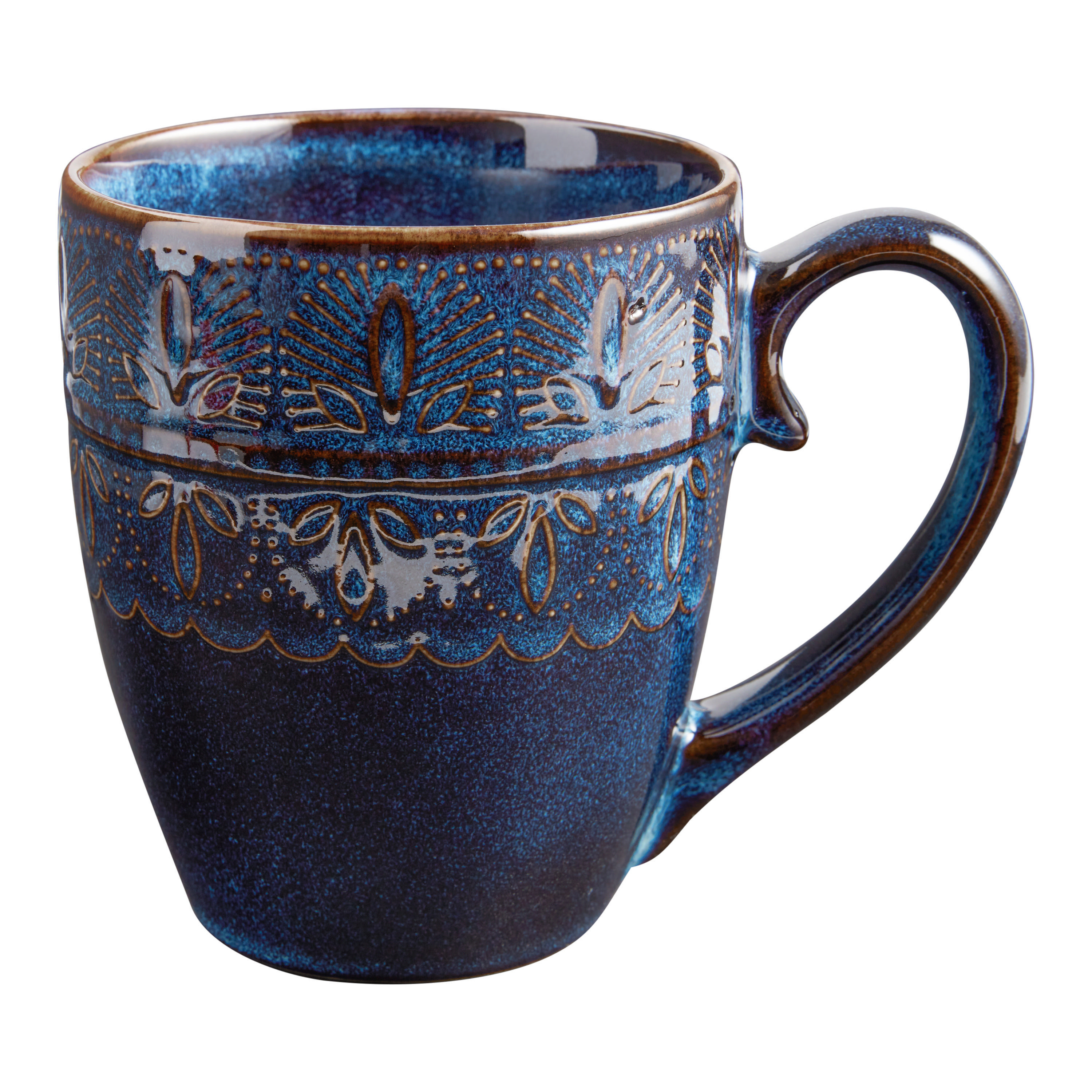 Willow Indigo Blue Embossed Ceramic Mug | World Market