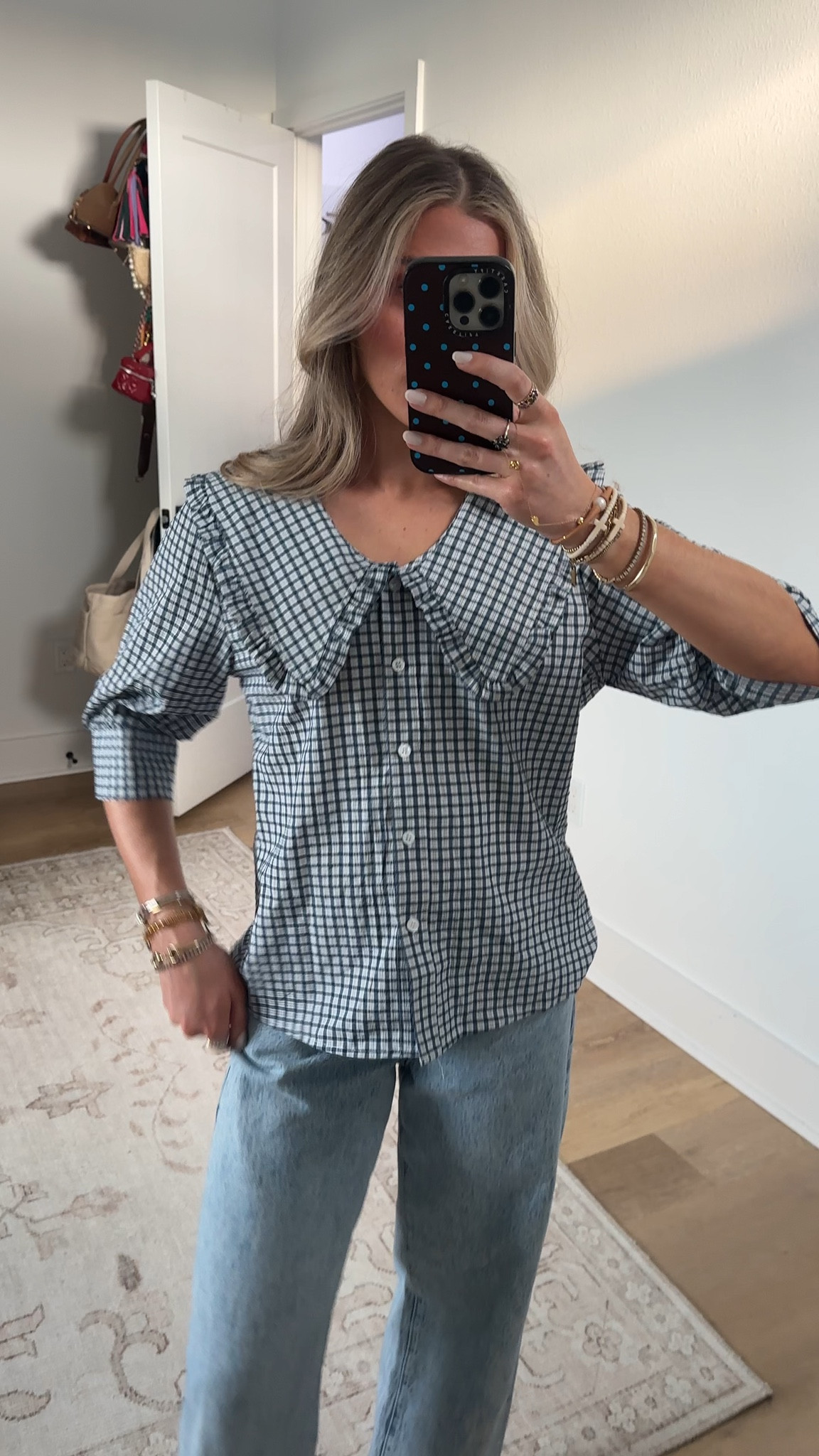 Amazon size small Daacee Women’s Plaid Blouse Oversized Ruffle Collar V Neck Puff Sleeve Button Down Plaid Shirts Trendy Gingham Tops

#LTKootd #LTKSeasonal #LTKWorkwear
