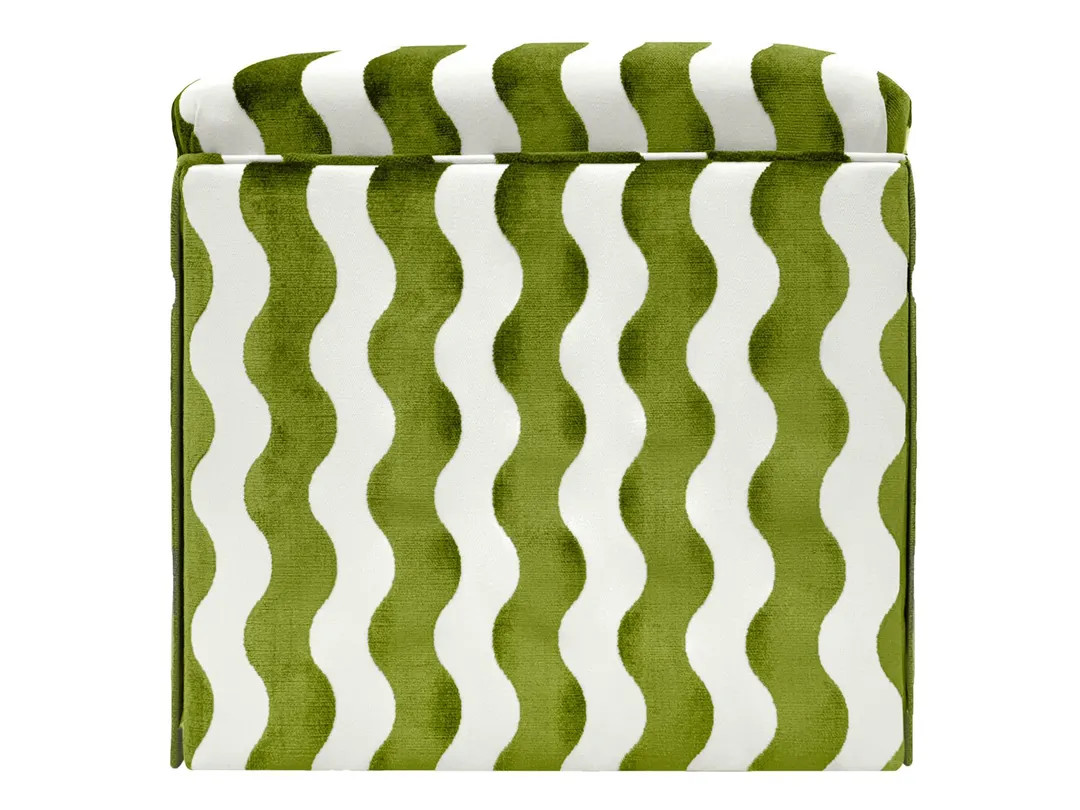 The Skirted Ottoman : the Wave // Lettuce | Upholstered Bench | Upholstered Ottoman | Upholstered... | Etsy (Global)