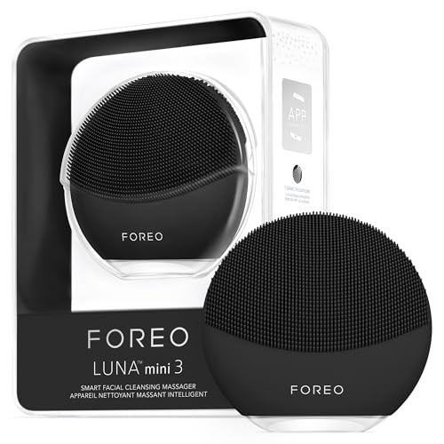FOREO LUNA mini 3 Ultra-hygienic Facial Cleansing Brush - All Skin Types - Face Massager for Clean & Healthy Face Care - Extra Absorption of Facial Skin Care Products - Waterproof - Midnight | Amazon (US)