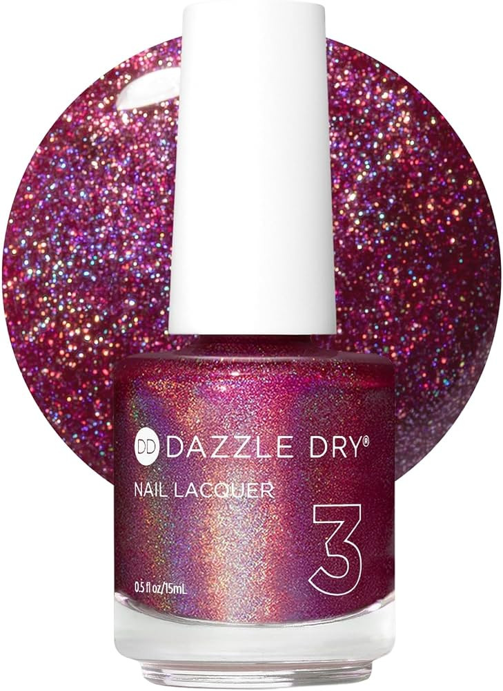 Dazzle Dry Nail Lacquer (Step 3) - Beauty Sleep - A holographic dark fuchsia. Full coverage. Holo... | Amazon (US)