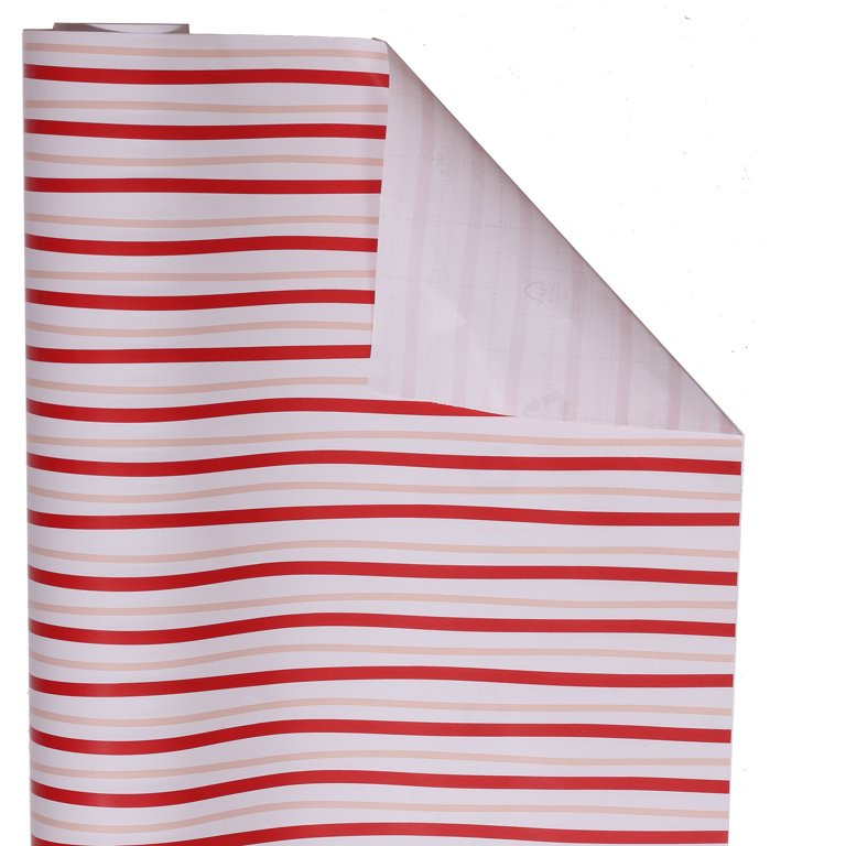 Red, Pink, and White Stripes Premium Paper Gift Wrap, 160 sq ft, by Holiday Time | Walmart (US)