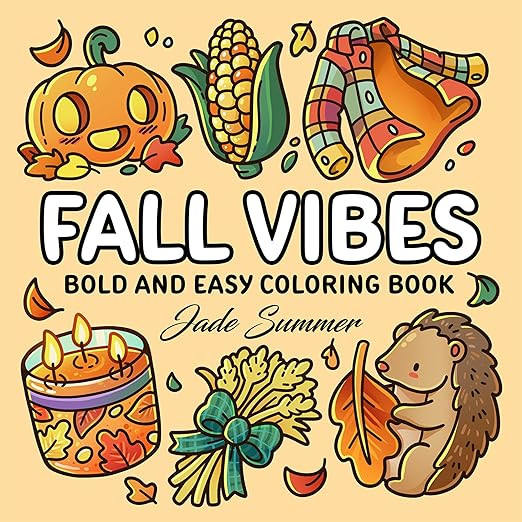 Fall Vibes: Bold and Easy Coloring Book for Adults, Teens, and Seniors with Simple and Relaxing A... | Amazon (US)