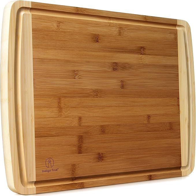 Bamboo Cutting Board with Juice Groove - Turkey Carving Board - Extra Large Wooden Cutting Boards... | Amazon (US)