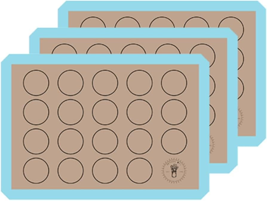 Silicone Baking Mats for 3/4 Size Cookie Sheets for Baking - 3 Pack - Non-Stick, Food Safe Oven S... | Amazon (US)