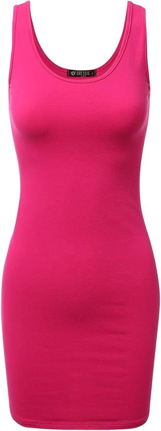 DRESSIS Womens Stretchy Sleeveless Tunic Mini Bodycon Tank Dress | Amazon (US)