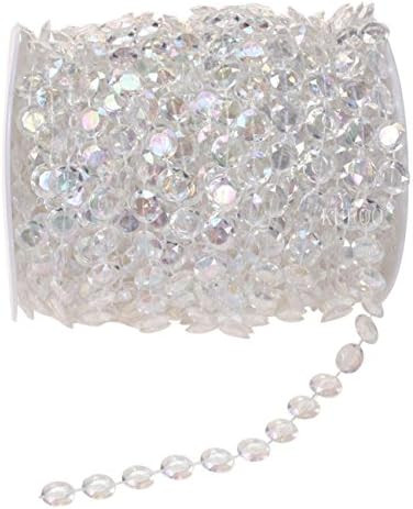 KUPOO 99 ft Clear Crystal Like Beads by The roll - Wedding Decorations (Colorful) | Amazon (US)
