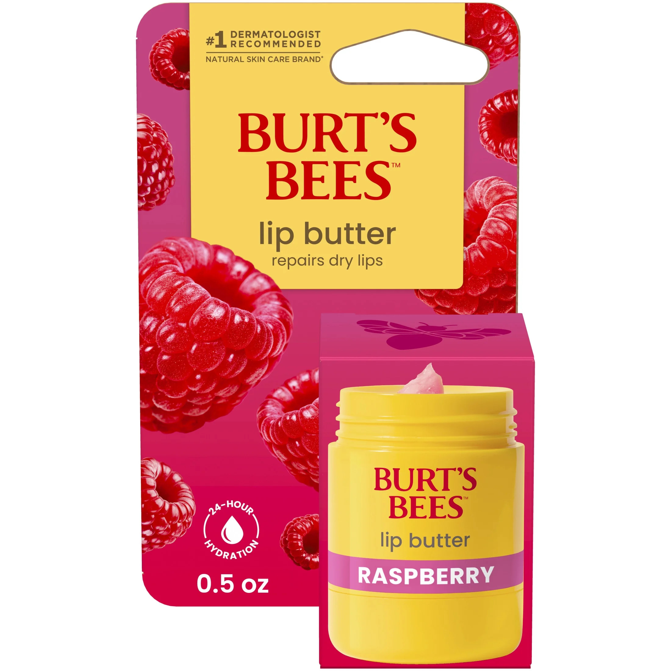 Burt's Bees Raspberry Lip Butter, Twist Up Dispenser, 0.5 Oz. | Walmart (US)