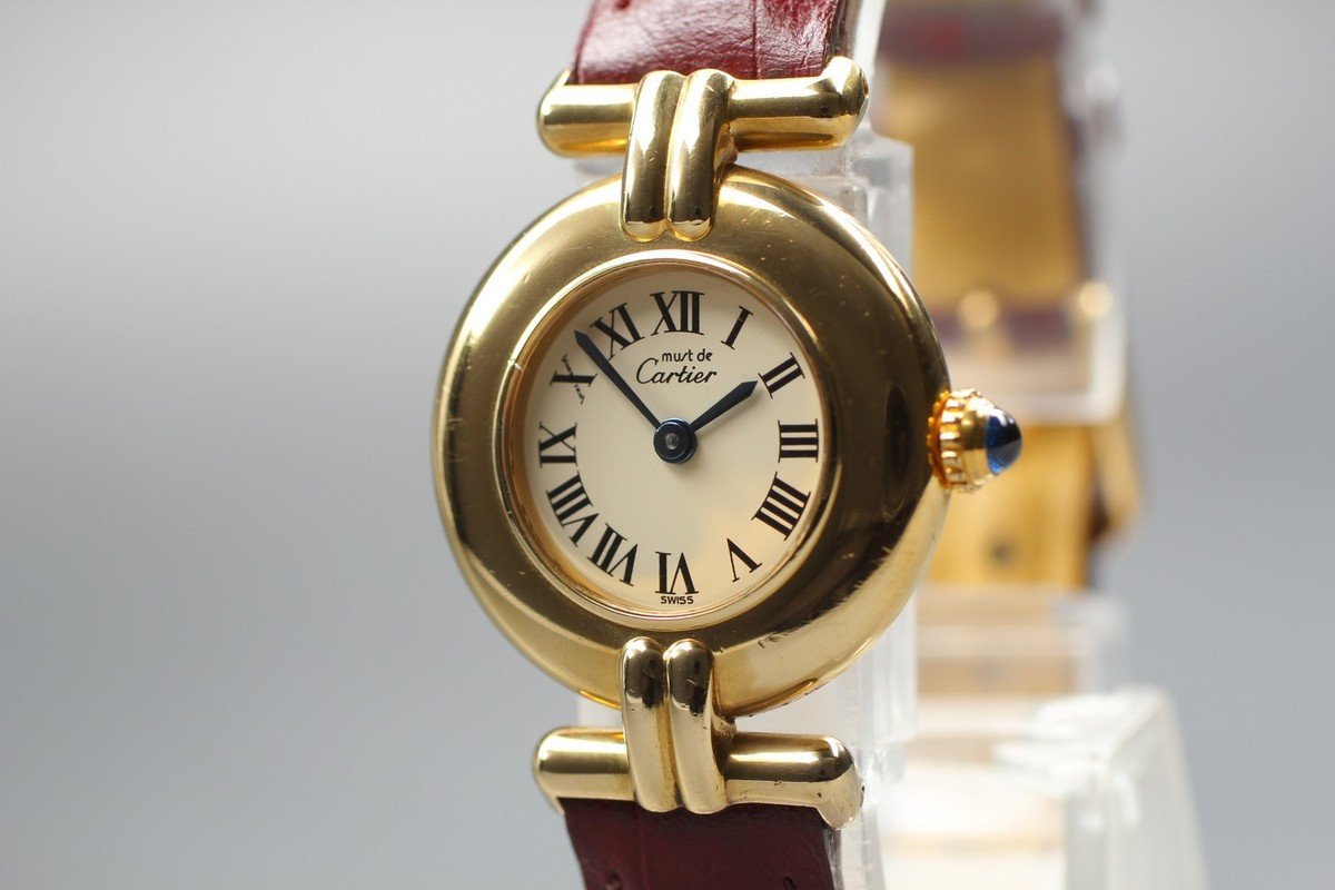 Vintage [Exc+5] Cartier Must Colisee 590002 24mm Roman Dial Quartz Women's Watch | eBay US