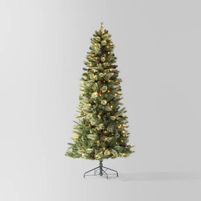 6.5' Pre-lit Pinecone Decorated Virginia Pine Artificial Christmas Tree Clear Lights - Wondershop... | Target