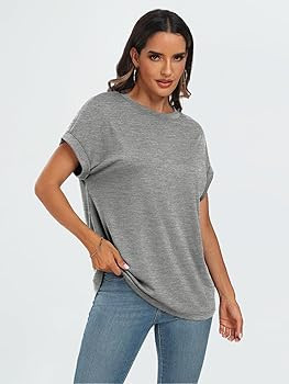 AUTOMET Women Tops Casual Basic T Shirts Loose Fit Crewneck Short Sleeve Summer Outfits | Amazon (US)