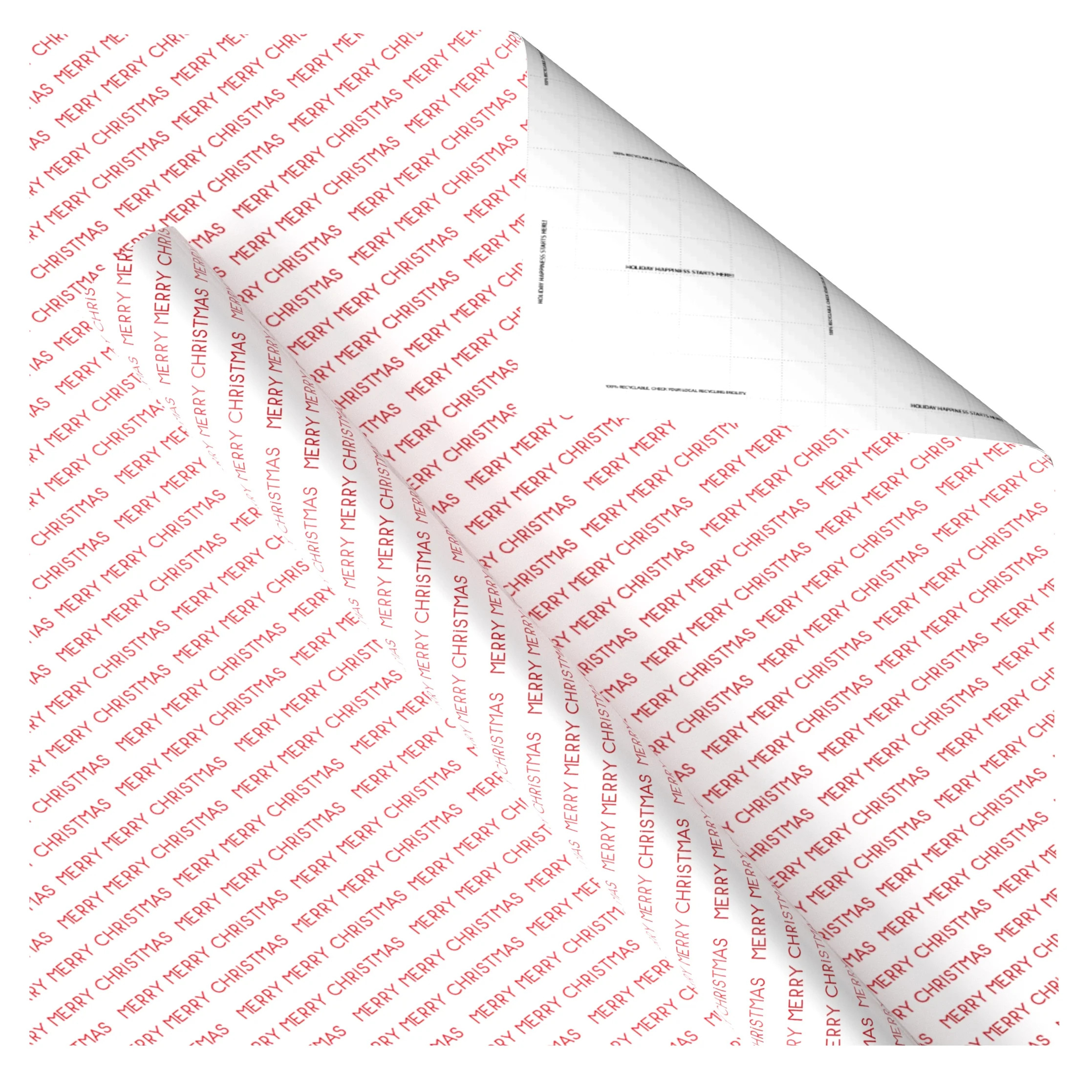 Red and White Merry Christmas Wrapping Paper, 120 sq ft, by Holiday Time | Walmart (US)