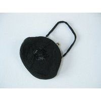 Vintage Black Beaded Clutch Evening Bag | Etsy (US)