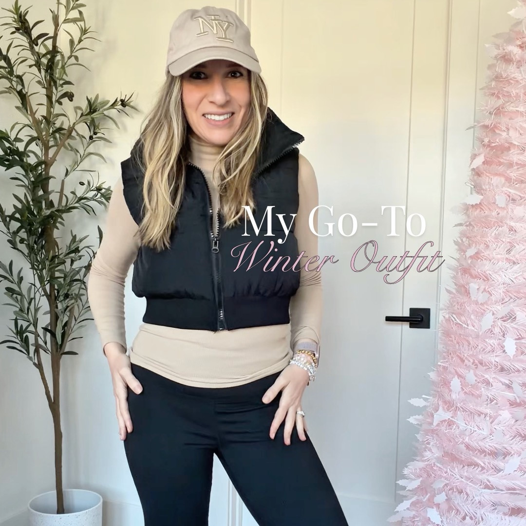 This is my winter outfit that will be on repeat this season. I loveee my new cropped puffer vest and of course my Klassy turtleneck with padding (save with my code: DANIELLEKLASSY1) and thanks to Yogipace for the leggings 🩷
Wearing a XS in the vest and a small in the top and leggings  

#winterstyle #amazonfashion

#LTKootd #LTKHoliday