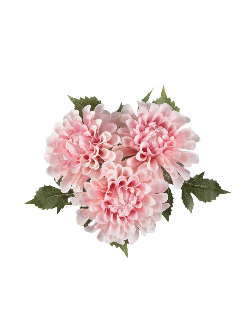 9.5" H Mainstays Faux Pink Dahlia Tabeltop Floral Arrangement in Glass Vase - 1 lb | Walmart (US)