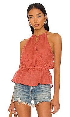 Bella Dahl Cross Front Halter Top in Mojave Red from Revolve.com | Revolve Clothing (Global)