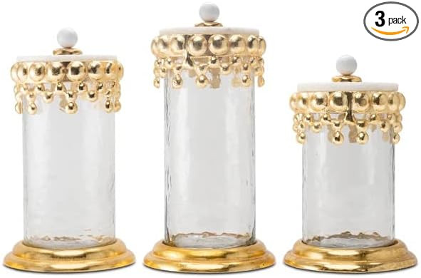 ASPIRE DESIGNS 3 Piece Gold Canisters Sets For The Kitchen, Kitchen Jars With See Through Window ... | Amazon (US)