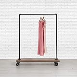 Industrial Pipe Rolling Clothing Rack with Cedar Wood Shelf on Wheels by William Robert's Vintage | Amazon (US)