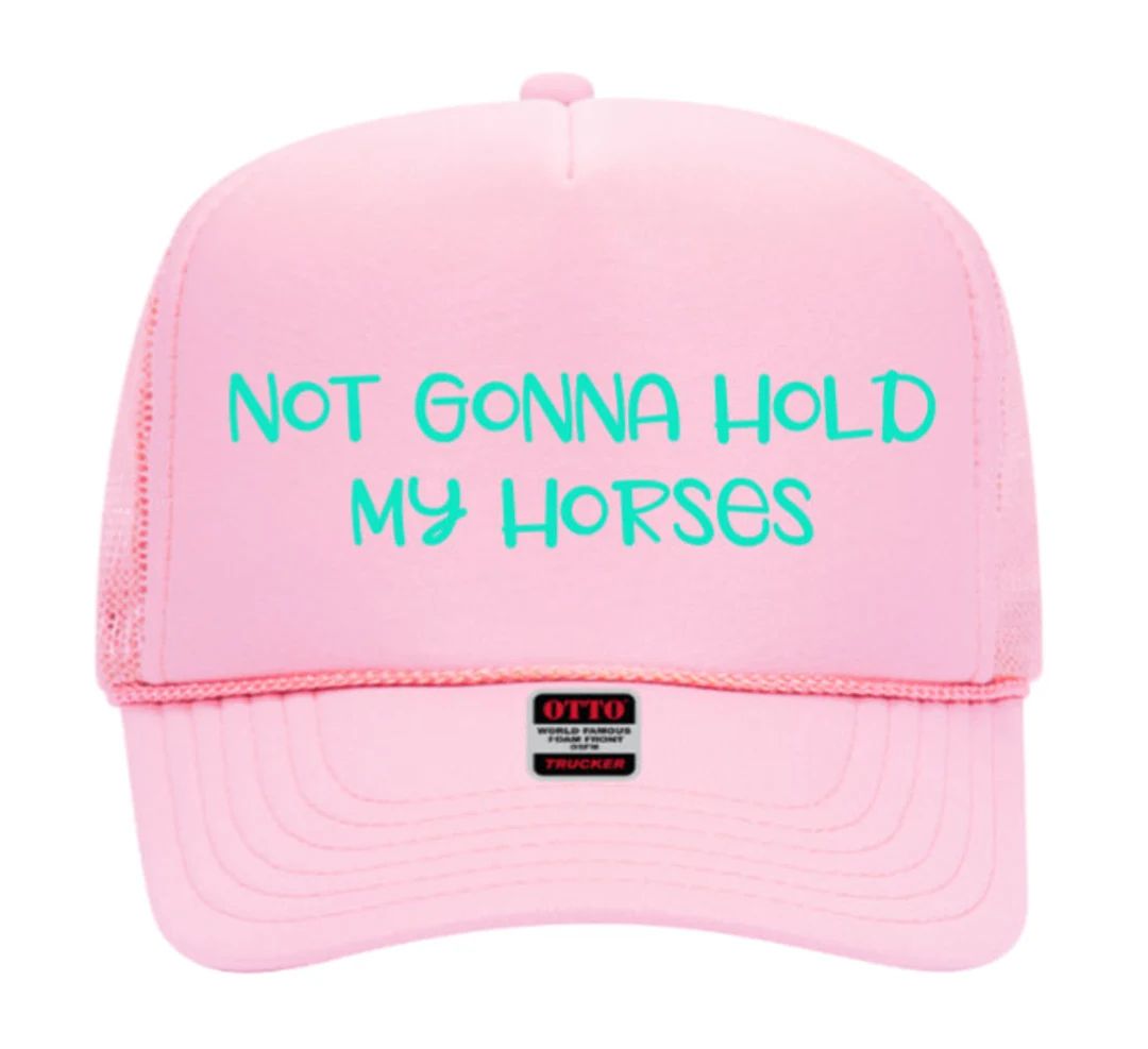 Cute Pink Foam Front Trucker Hat, Not Gonna Hold My Horses, Teal Design, Snap Back, Day Drinker, ... | Etsy (US)