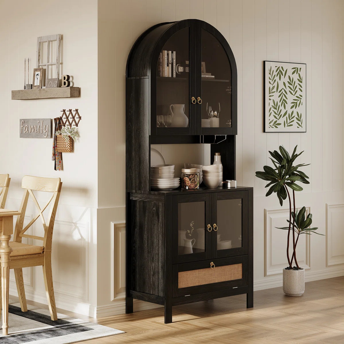 75" Tall Arched Kitchen Pantry Cabinet | Wayfair North America