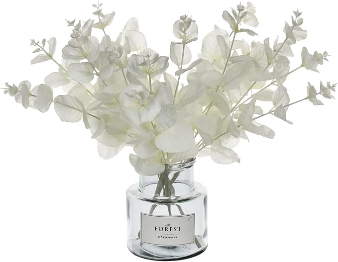 Tinsow 5 Pcs Artificial Eucalyptus Branches Real Touch Leaf Stem White Faux Eucalyptuses Wedding ... | Amazon (US)