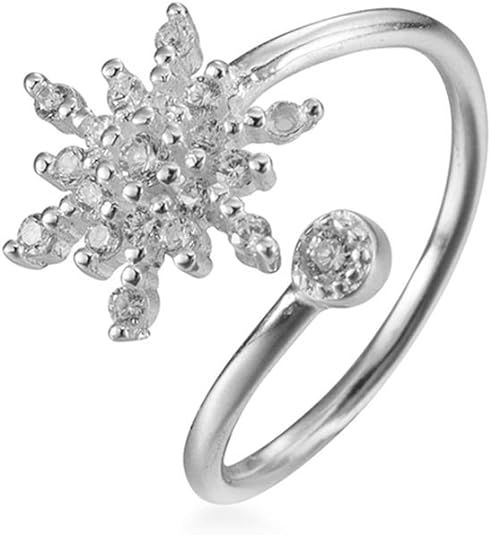 LARDROK 925 Sterling Silver Flower Adjustable Rings for Women Teen Girls/Wrap Open Ring/Opening R... | Amazon (US)