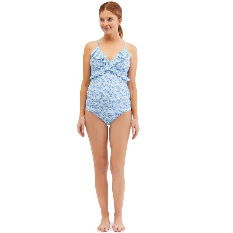 Beach Bump™ Ruffle Front Maternity Tankini Swimsuit UPF 50+ | Target