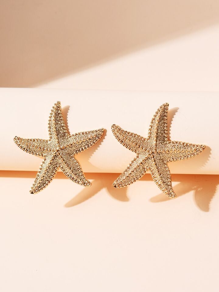 2pcs Starfish Stud Earrings | SHEIN
