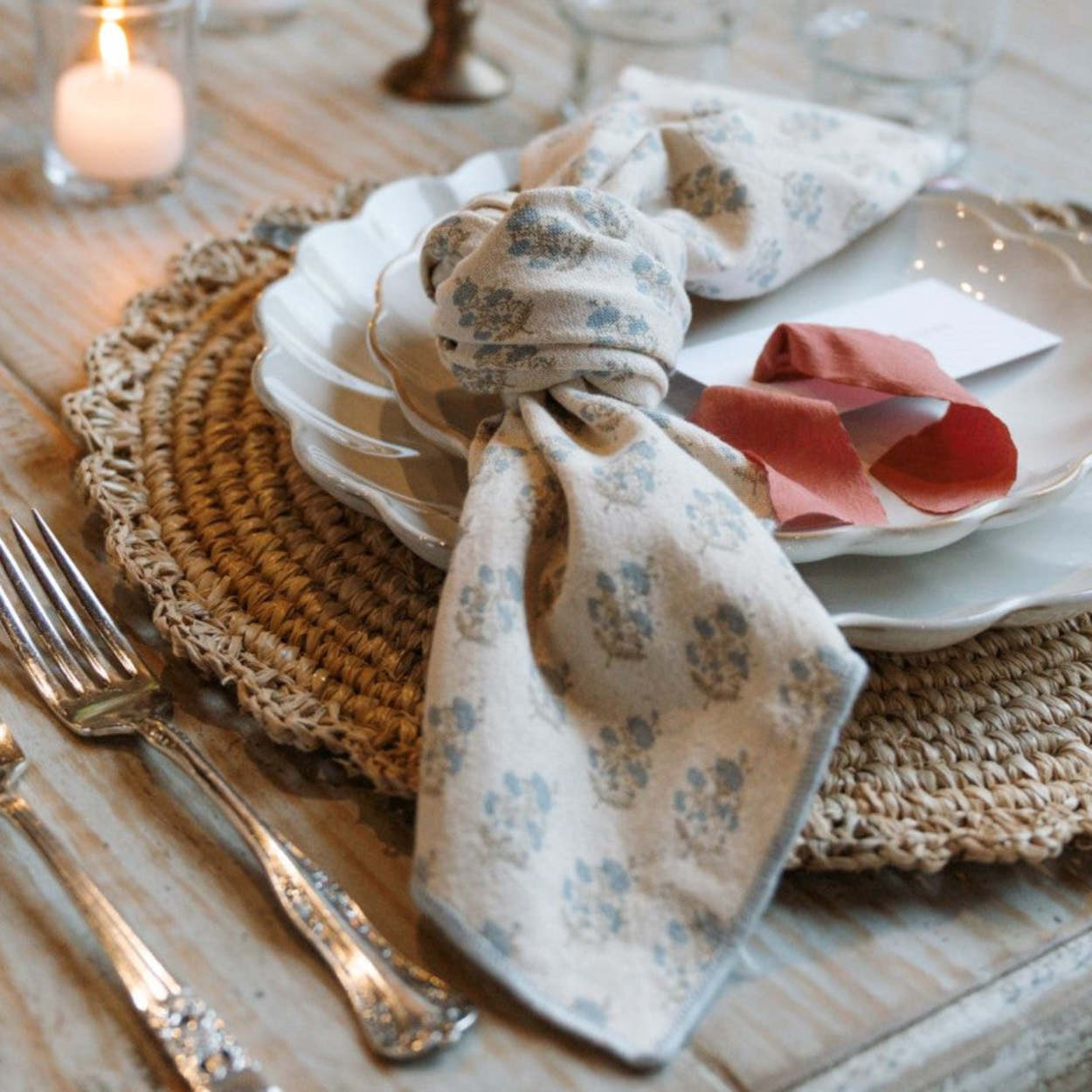 Block Print Napkin Set of Four | Magnolia