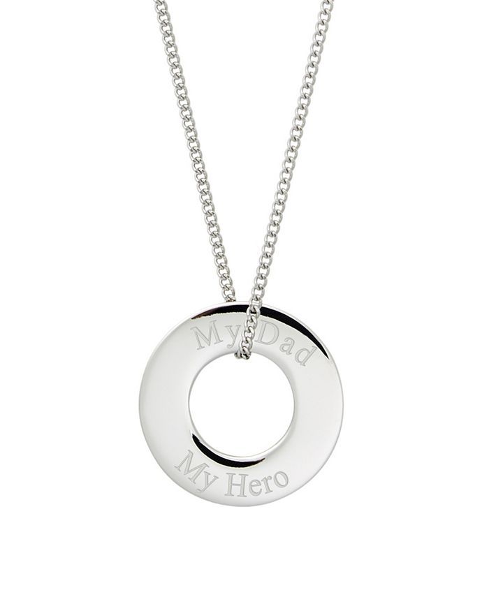 Men's "My Dad, My Hero" Stainless Steel Circle Pendant Necklace | Macys (US)