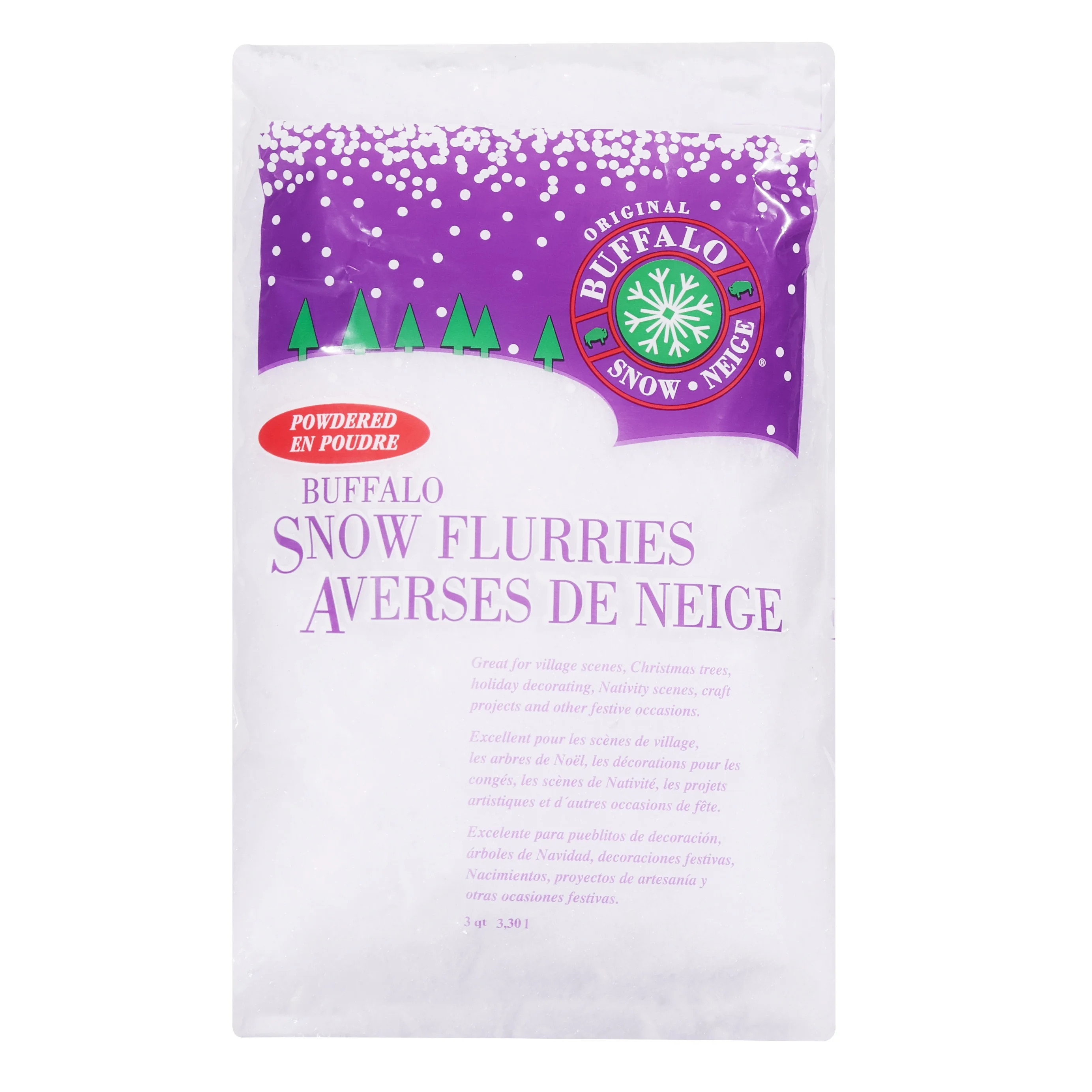 Original Buffalo Snow Faux Powdered Snow Flurries, 3 quart bag | Walmart (US)