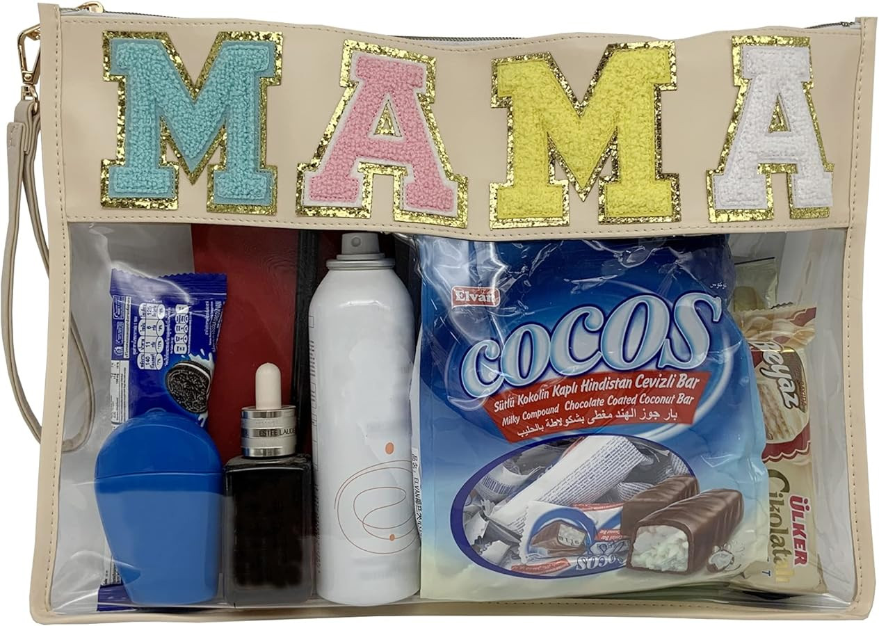 TopTTanBo Chenille Letter Clear Bag Purse Multi-purpose Transparent Waterproof Snacks Makeup Tote... | Amazon (US)