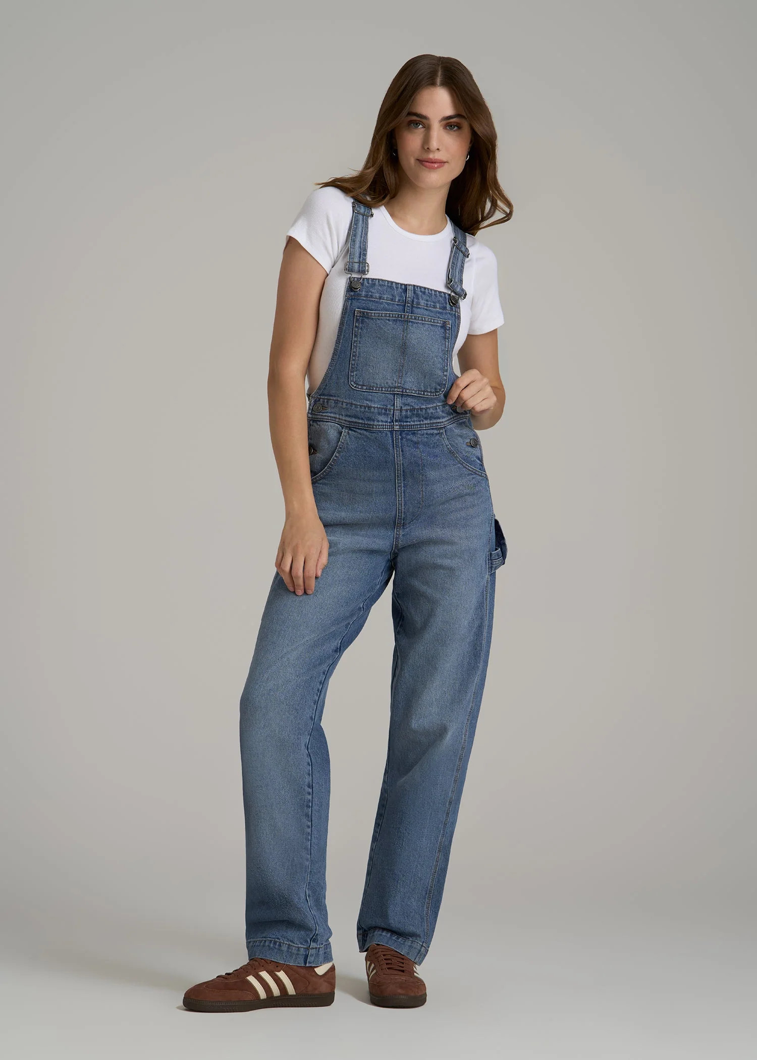 Denim Overalls for Tall Women in Malibu Blue | American Tall