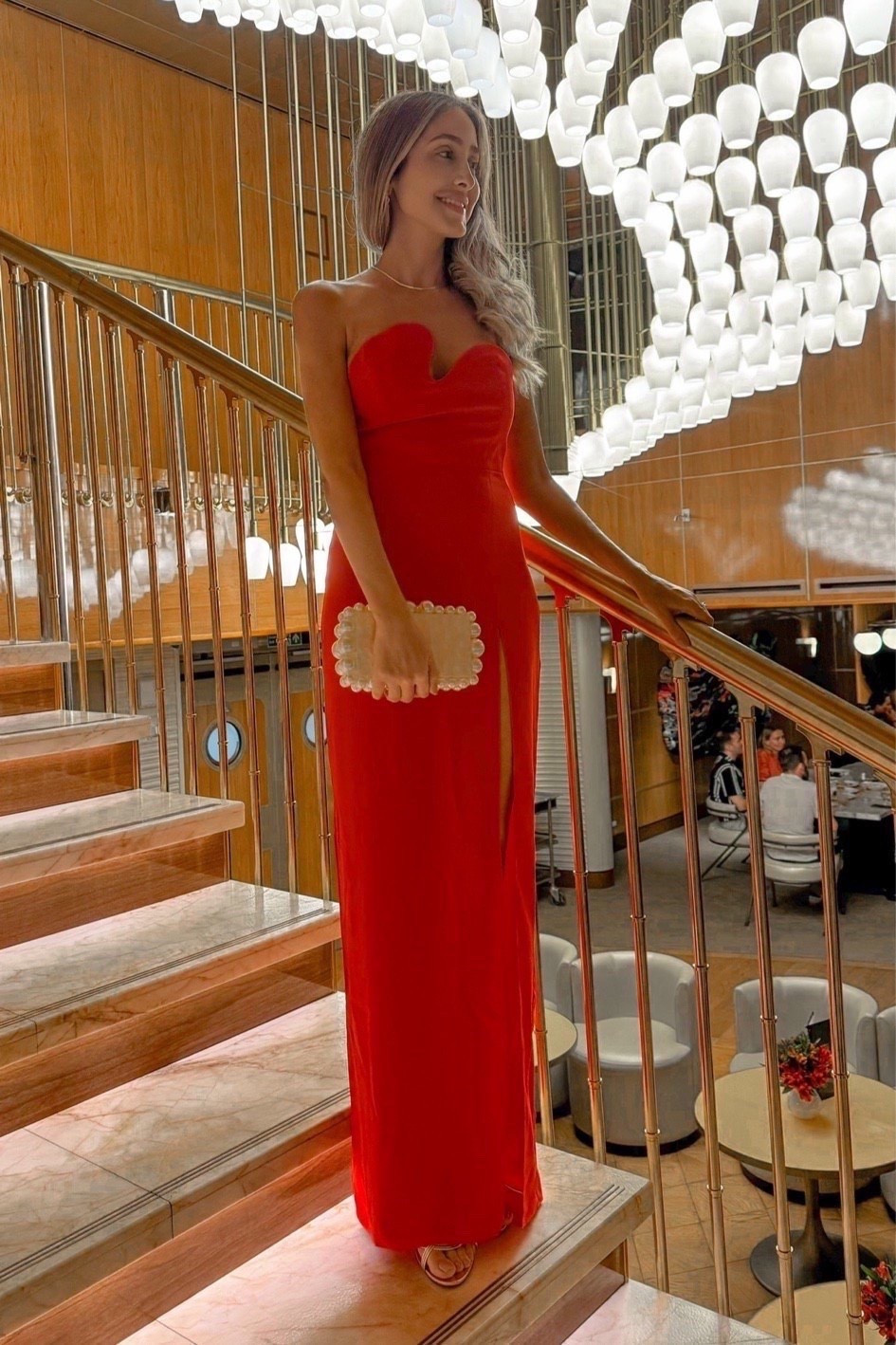 Stunning red dress ❤️ Elegant and so feminine. Great option for wedding guest dress! I love it so much that I also have it in black 
Runs tts . Wearing a size small 
I am 5’9” for your reference 
Also perfect for wedding guest dress nd date night outfits

#LTKU #LTKOver40 #LTKootd