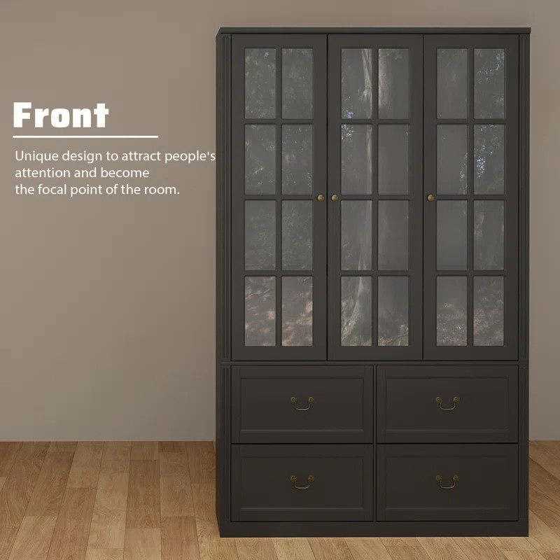 78.7'' H x 47.2'' W Solid + Manufactured Wood Display Case | Wayfair North America