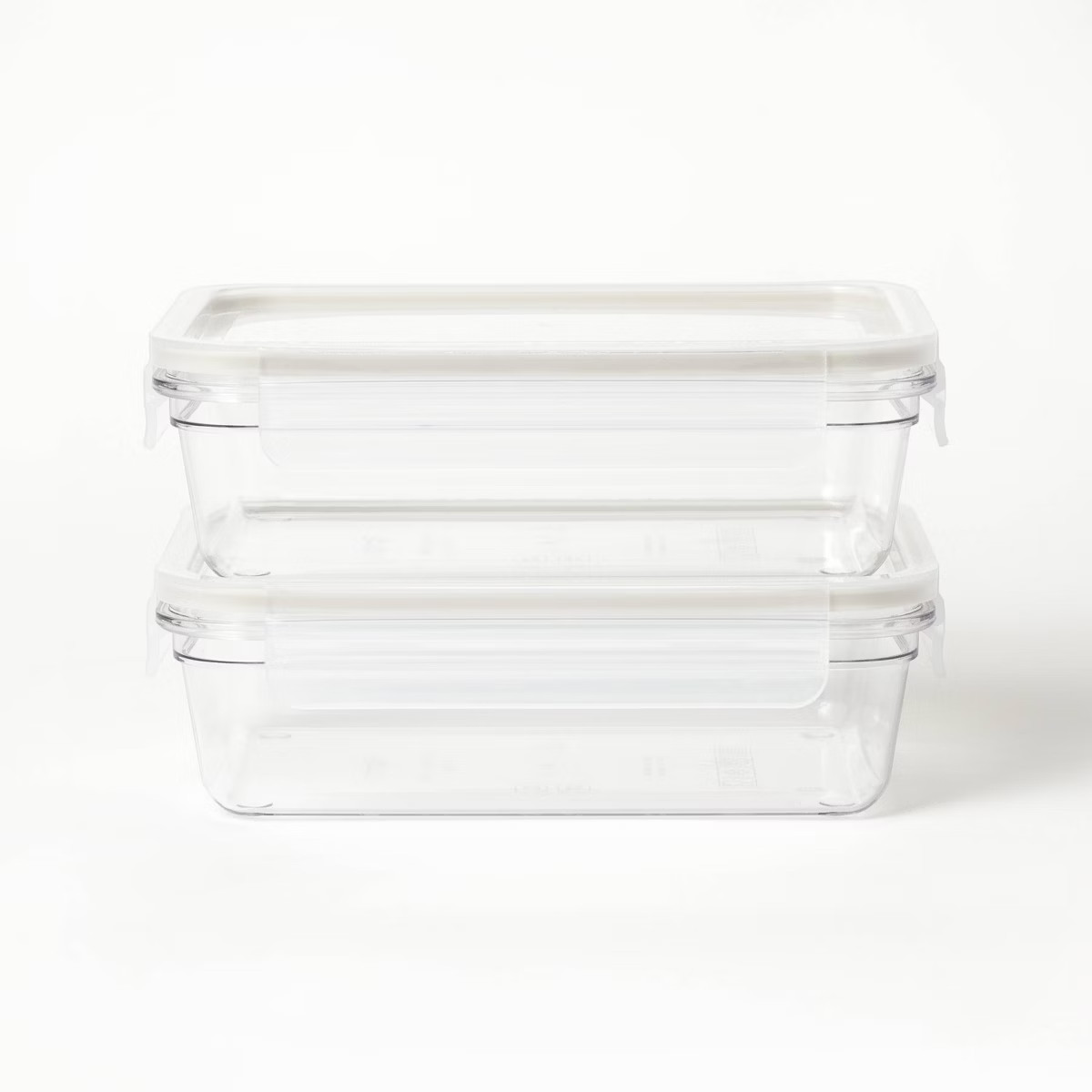 4pc (set of 2) 5.5 Cup Tritan Plastic Rectangle Food Storage Container Set Clear - Figmint™: St... | Target