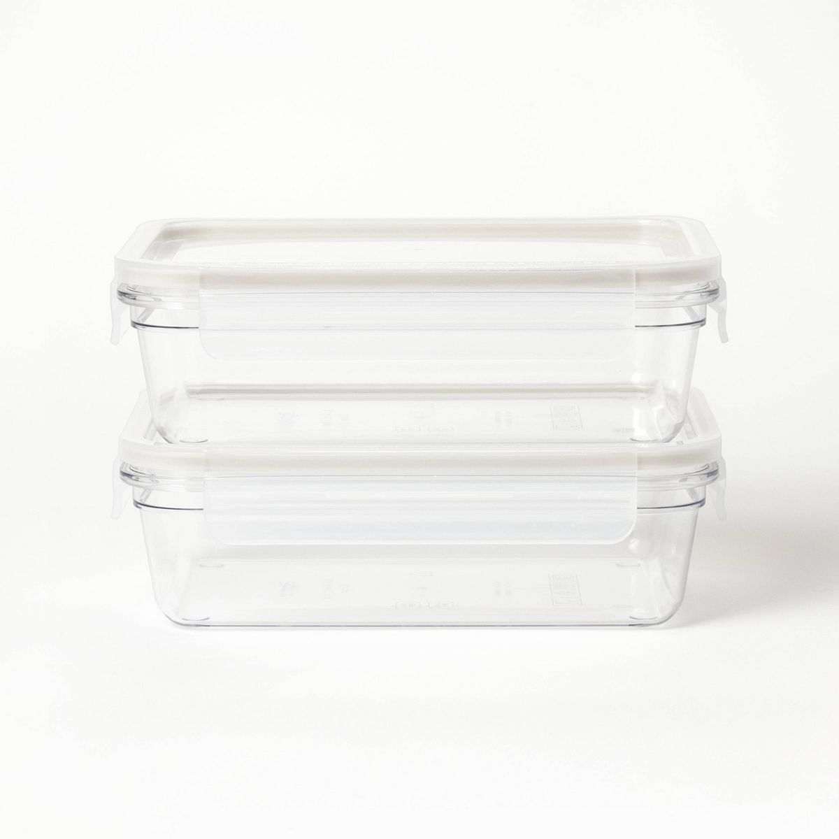 4pc (set of 2) 5.5 Cup Plastic Rectangle Food Storage Container Set Clear - Figmint™ | Target