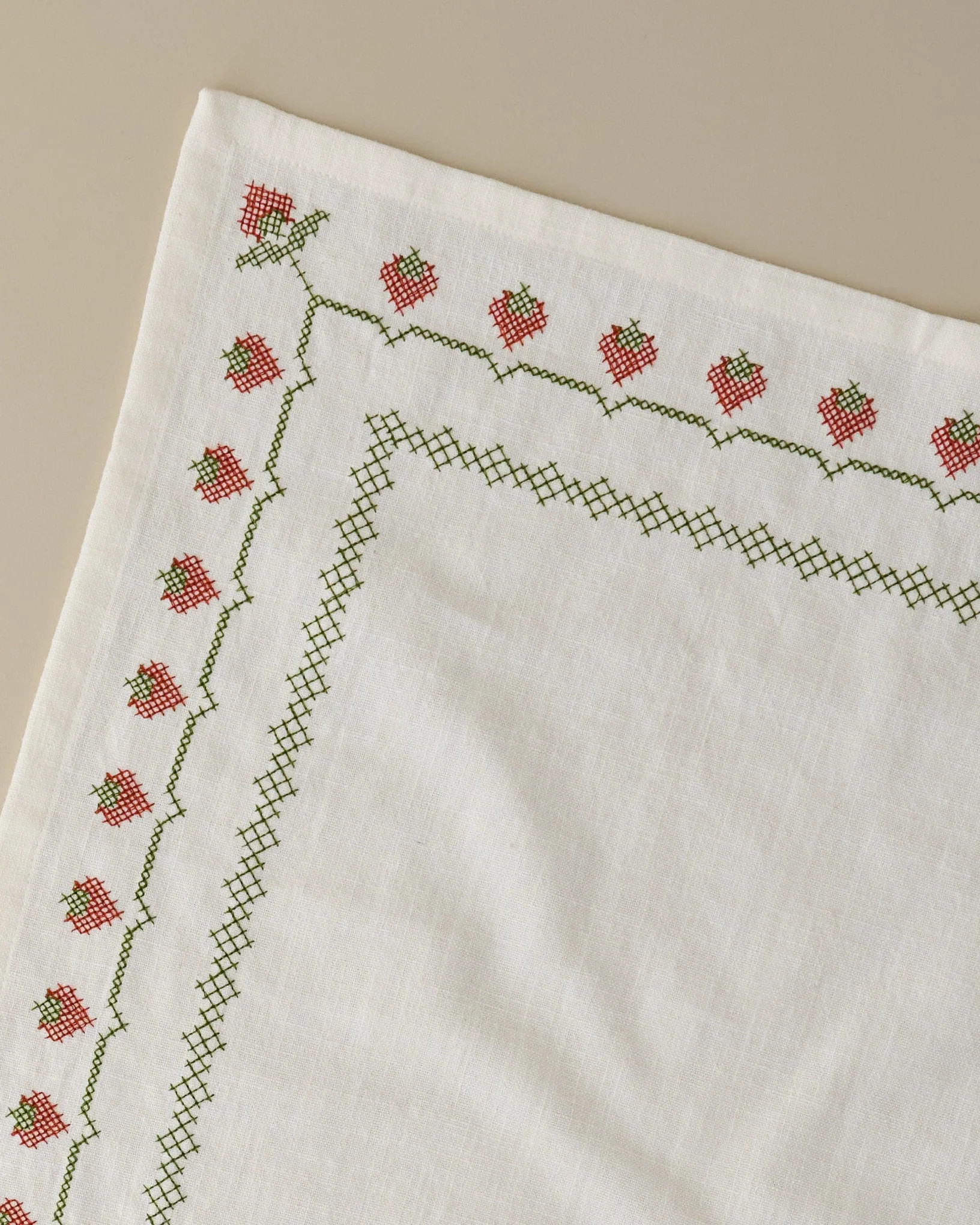 Cross Stitch Strawberry Napkin Set of 4 | Magnolia