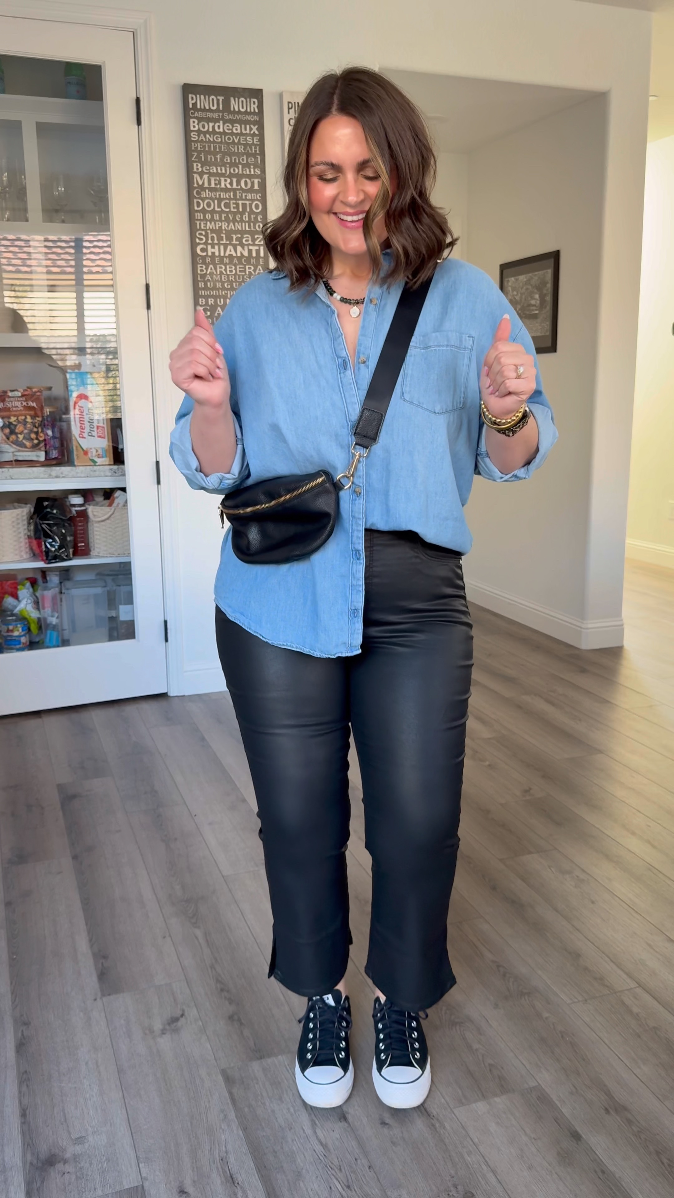 Faux leather pants, coated denim, cropped pants outfit. Sneakers. Denim shirt. Affordable style. Chambray top. Size 14. Midsize. Easy outfit. 

Top, large (oversized)
Pants, 32 (true to size)
Shoes, 10 (true to size)
Bra & undies, xl
^^ Eby code: courtneyhamiltonfs15

#LTKFindsUnder50 #LTKMidsize #LTKWatchNow