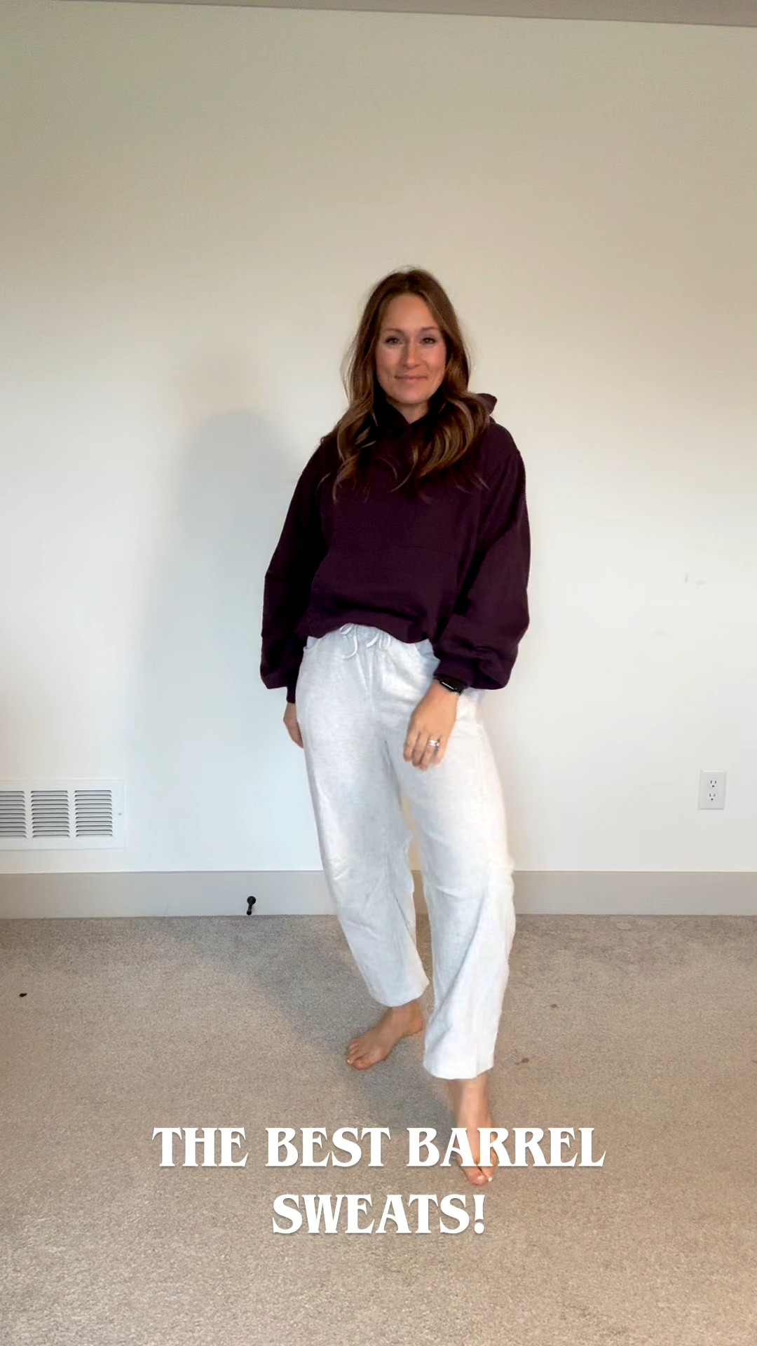 Yall….these barrel sweats are the best!! So trendy and comfy! Sweatshirt is sold out in this plum color but there are other colors available! Also linking a different style in the plum color :) 

#LTKootd #LTKFindsUnder50
