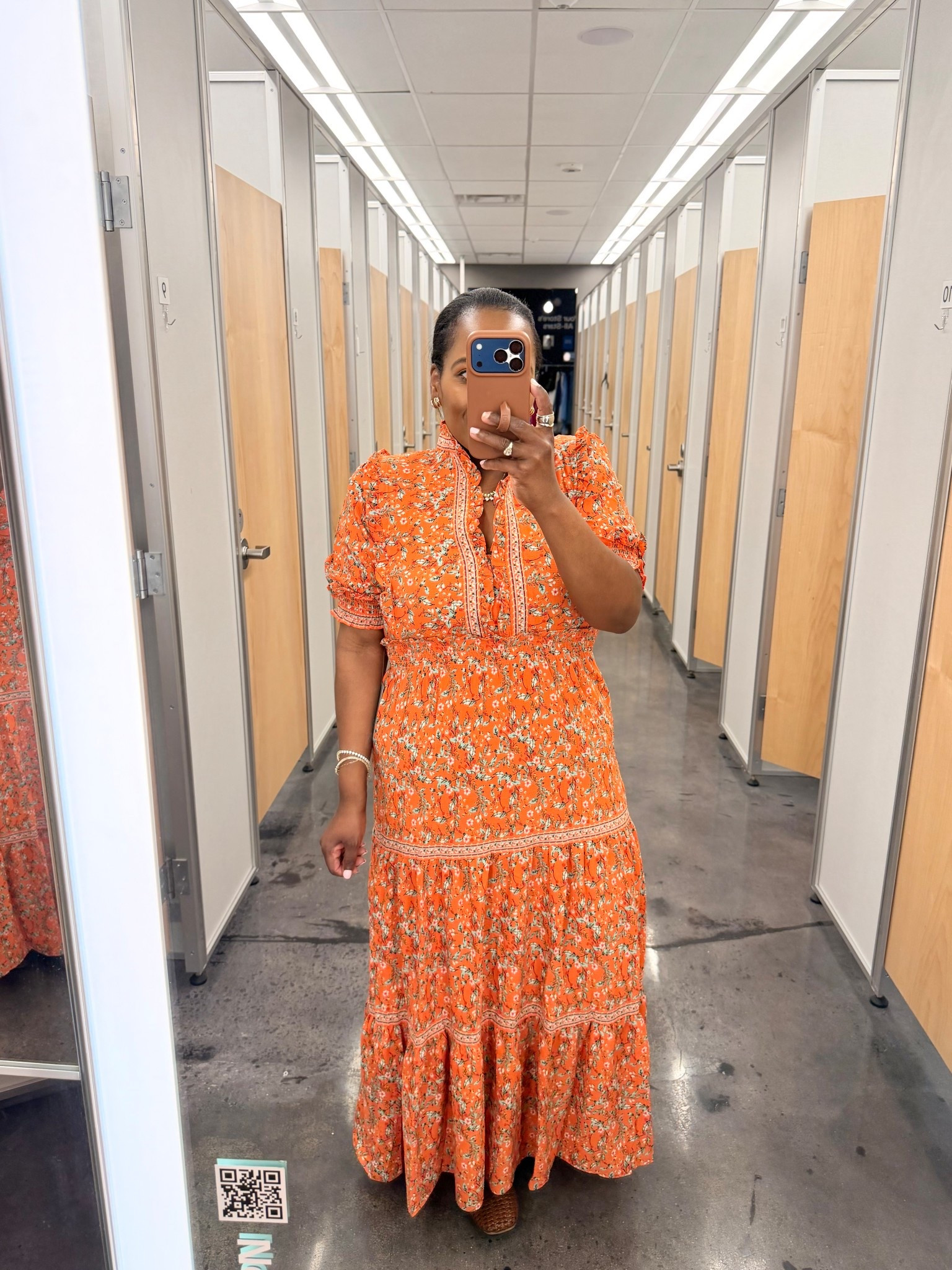 Loving this orange floral midi dress from Nordstrom Rack. Wearing the size large. 

#LTKgrwm #LTKWorkwear #LTKootd