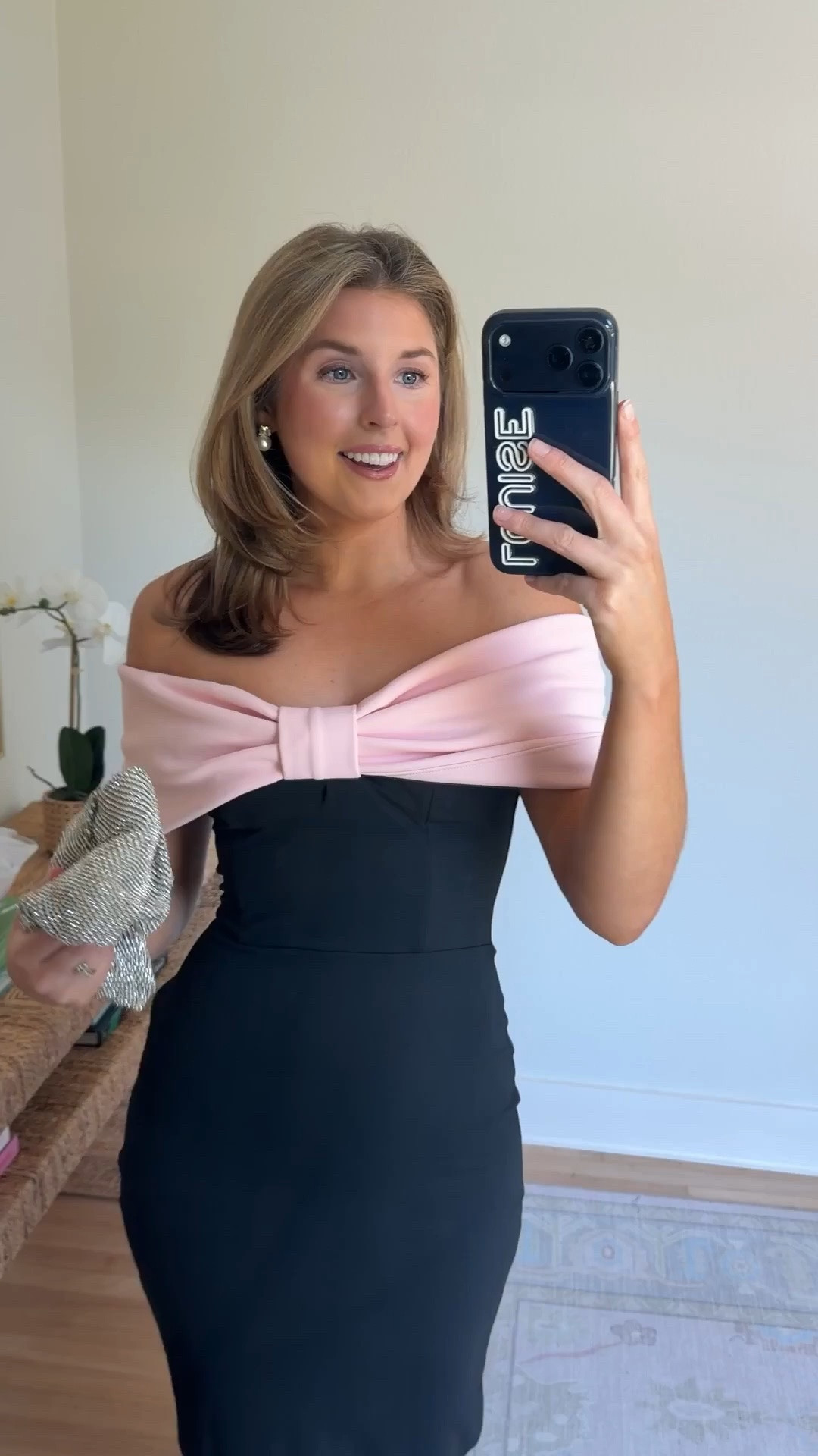 Formal or black tie wedding guest look under $200! Wearing a 4