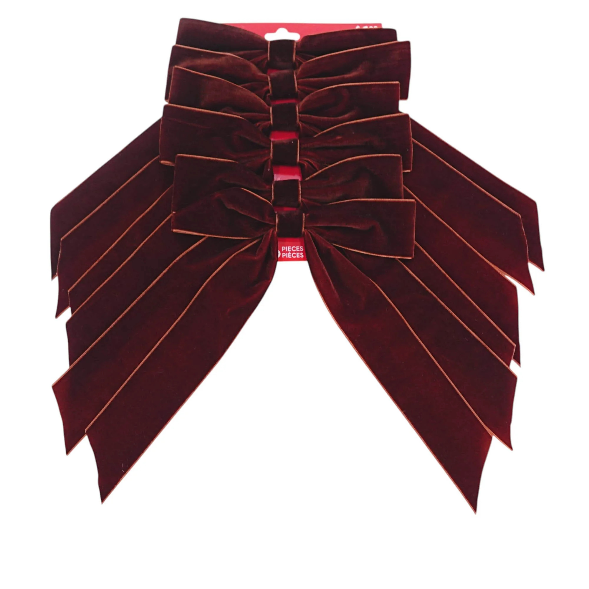 Holiday Time 6 Pack Brown Christmas Bow Decorations, 6PK DR BR VELVET BOW | Walmart (CA)