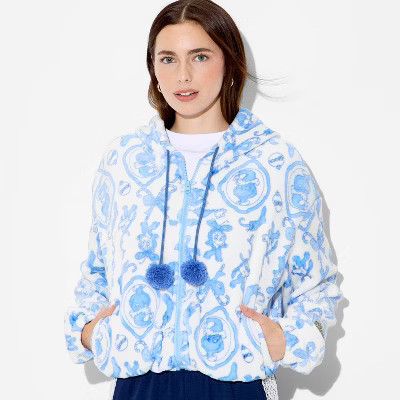 Women's Grinch Zip-Up Graphic Hooded Sweatshirt - White S | Target