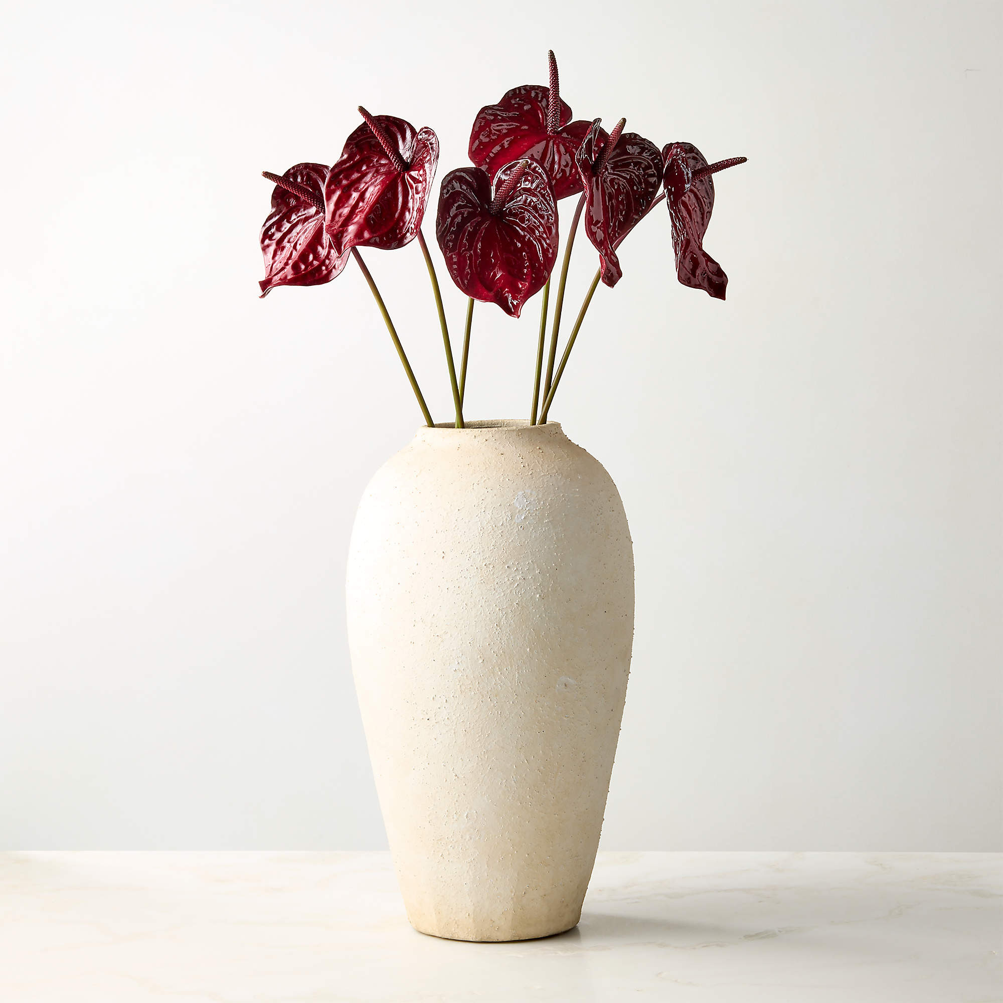 Faux Burgundy Anthurium Stem 26" | CB2 | CB2