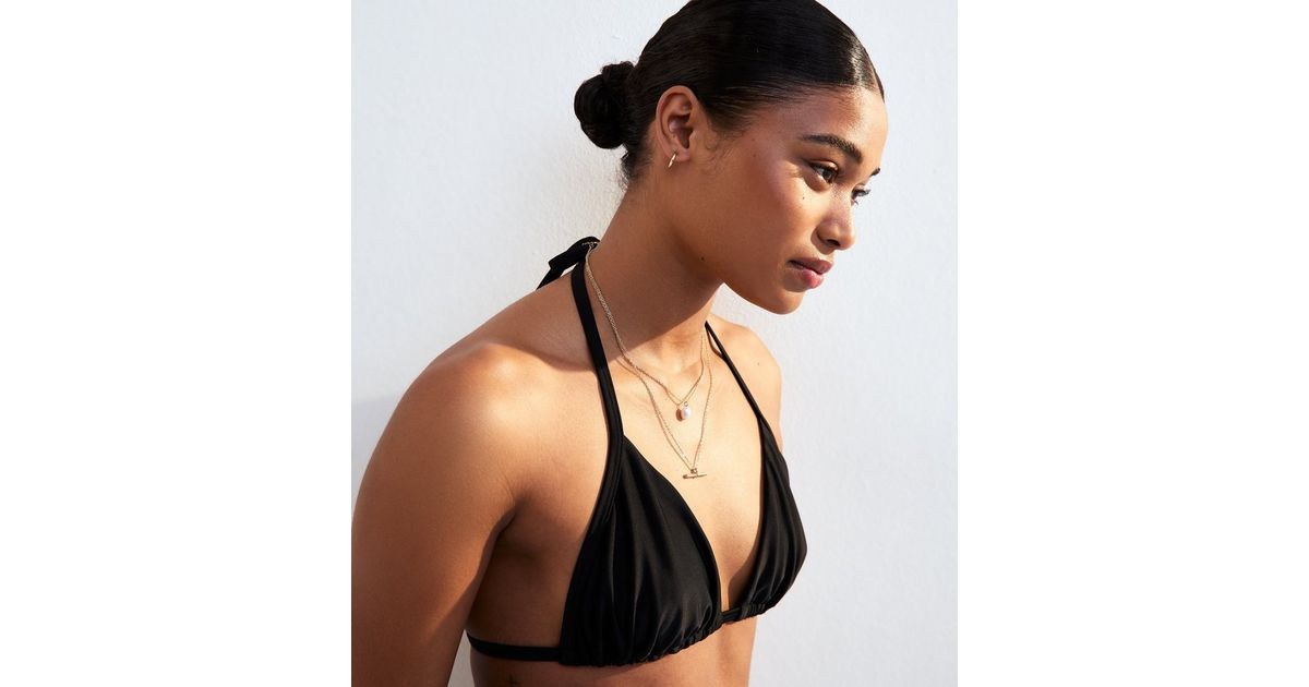 Black Halterneck Bikini Top | New Look | New Look (UK)