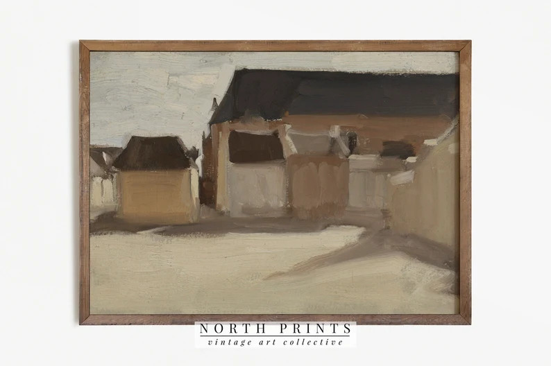 Neutral Vintage Farmhouse Print | Antique Oil Painting PRINTABLE #532 | Etsy (US)