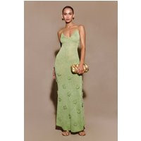 Suki Metallic Knit Maxi Dress - Pastel Green | MESHKI US