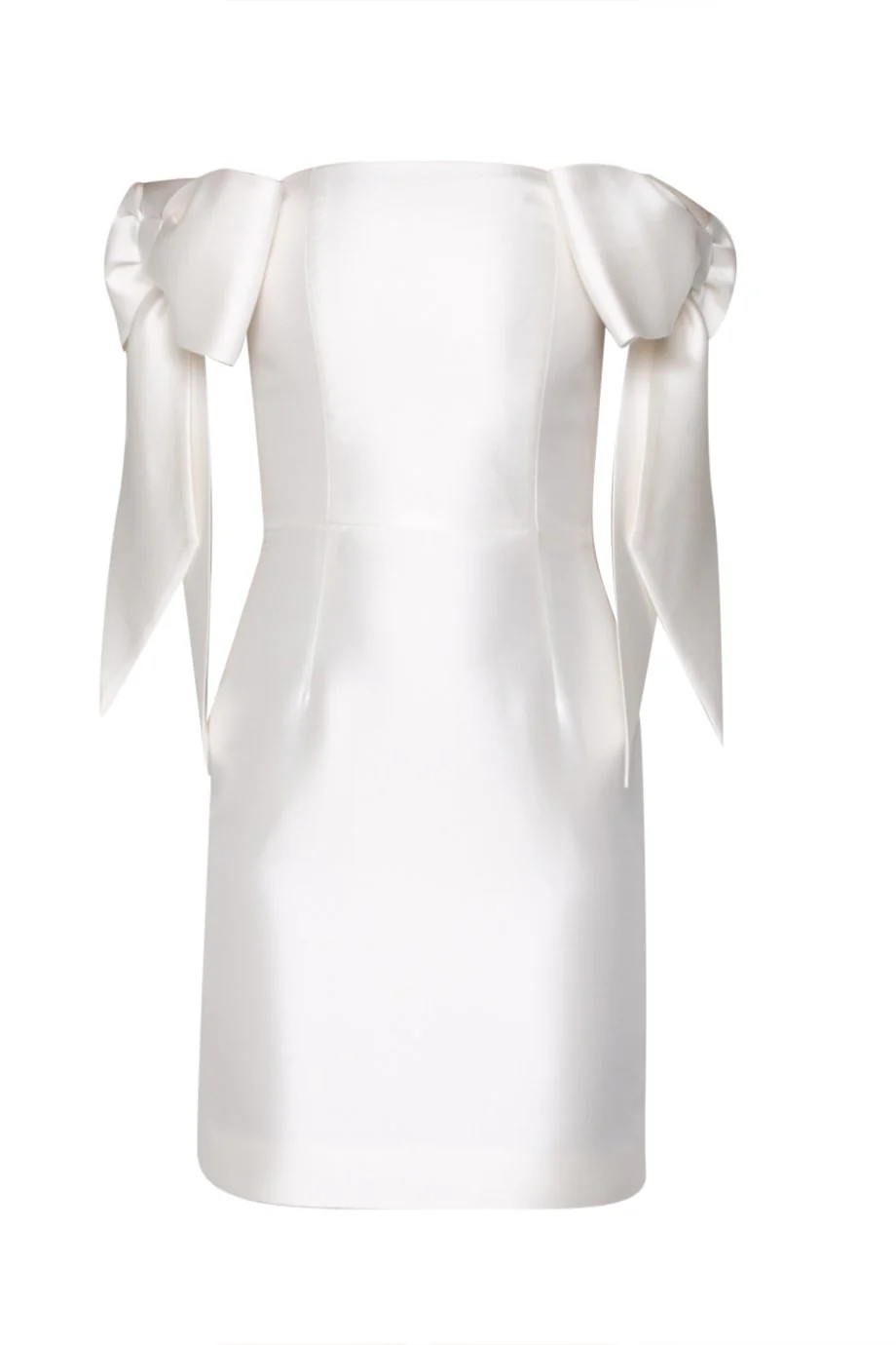 Isabella Silk and Wool Mini Dress in White | Over The Moon