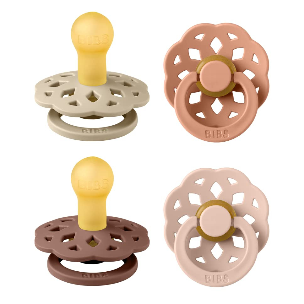 BIBS Boheme Soother 4-Pack | BPA Free Dummy Pacifier | Round Nipple | Natural Rubber Latex | Made... | Amazon (US)